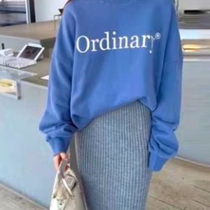 Winter blue sweatshirt warm fleeces